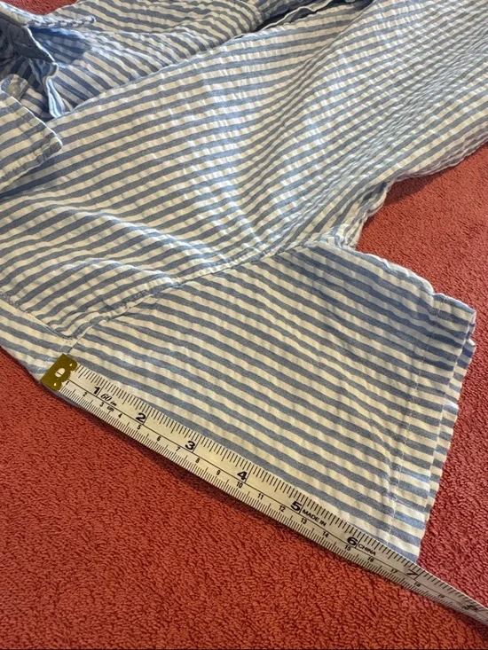 H&M Blue and White Striped Short Sleeve Button-Up - Picture 8 of 10